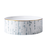 Nouvelle conception 2020, plat rond incassable Yayu, plat chaud pour dessert avec bord doré, support haut, plat en céramique noir, dîner blanc