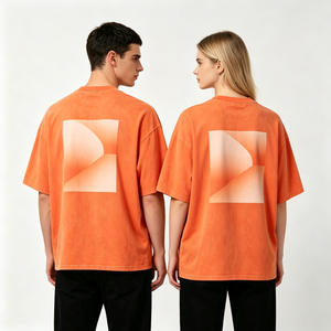 Camiseta Oversize de Algodón 100% con Estampado Digital Directo a Prenda y Lavado Ácido para Hombre, con Logo Personalizado, Estilo Urbano y Hombro Caído - Product Image 3