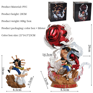 ลูฟี่ PVC ขนาด 20 ซม. สำหรับอนิเมะ เกียร์ <span class=keywords><strong>2</strong></span> <span class=keywords><strong>3</strong></span> <span class=keywords><strong>4</strong></span> อาเพคคิง กัน สโตร์แฮท ของเล่นโมเดลการ์ตูนทำมือ กล่องสี - Product Image 2