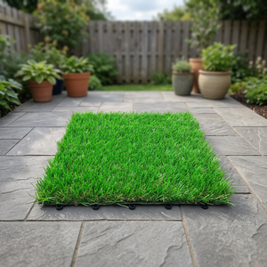 The turf tile 300 x 300 mm easy install waterproof no tools interlocking <b>deck</b> tiles decoring balcony garden way indoor outdoor - Product Image 5