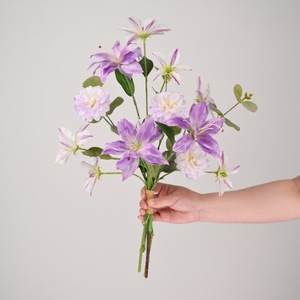Bouquet de lys artificiels en soie, fleurs teintées à la main, décoration de salon - Product Image 3