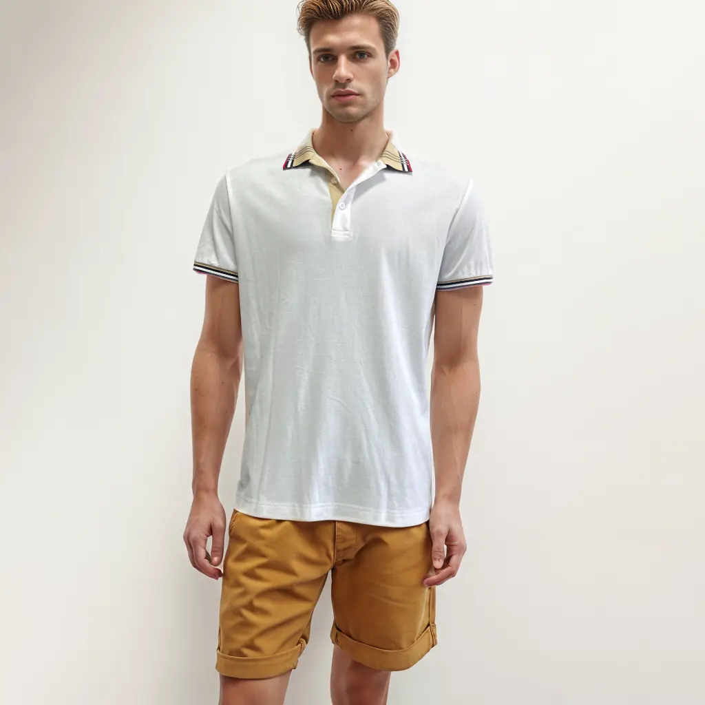 Polyester Katoenen Sublimatie Sport Casual Golf T-Shirt Heren Poloshirts Met Kleur Geweven Kraag