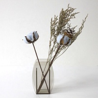 Vase en acrylique moderne pliable de couleur personnalisée Décoration d'intérieur Vase à fleurs rose avec montage facile