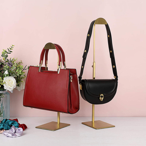 AURORA Height-Adjustable Polished Metal Bag/<b>Hat</b> Display <b>Stand</b> for Boutique Countertop - Product Image 6