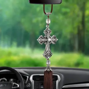 Cute Car Hanging Acrylic Beads Tassel Car Rear View Mirror Hanging  Accessories