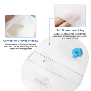 조델로 공장 공급 누수 방지 25-65mm 폐쇄형 장루 주머니 스토마 결장루 주머니 CE 인증 피부색상 1등급 장루용 - Product Image 3