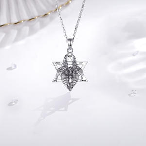 Merryshine 925 in <span class=keywords><strong>argento</strong></span> Sterling <span class=keywords><strong>leone</strong></span> aquila toro pavimentato gioiello stella della stella di David <span class=keywords><strong>collana</strong></span> pendente per gli uomini - Product Image 4