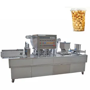 Snackvoedsel Verpakking Gepofte Rijst Popcorn Papier Plastic Beker Vullen Sluitmachine