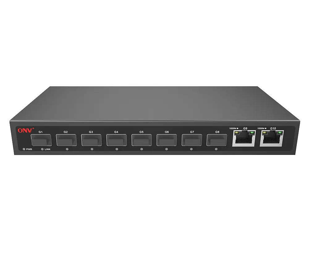 Switch in fibra Gigabit Ethernet completo a 10 porte ONV per telecamera IP (H3008FO)