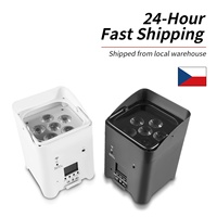 AICPOSE Projecteur LED sans fil rechargeable 6x18W pour discothèque et mariage, lumière PAR à batterie RGBWA UV DMX