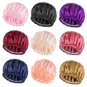 Bonnet de nuit en satin pour la protection des cheveux, prix d'usine I-0410, bonnet de douche pour femmes, bonnets en satin pour cheveux - Product Image 6