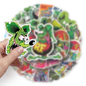 50 autocollants décoratifs pour ordinateur portable, skateboard, bagages, voiture, vente directe d'usine, autocollants de film d'animation Rat <span class=keywords><strong>Fink</strong></span> - Product Image 6