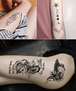 Pegatina de tatuaje temporal Cristiana Cruzada de mano de oración negra de Color puro - Product Image 3