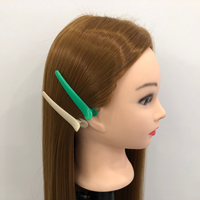 Tête de mannequin en cheveux synthétiques longs multicolores pour l'entraînement au tressage et à la coupe de cheveux avec support à pince