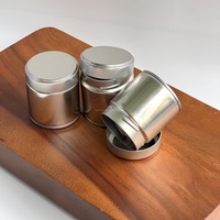 Boîte personnalisée en fer blanc brossé argenté brillant de 30g, 50g, 100g avec couvercle à vis scellé, pour thé matcha, poudre, capsules, aliments, collations et sucre, de qualité alimentaire