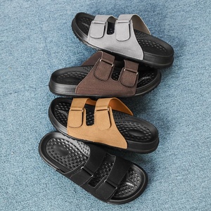 2026 Hot Selling Minimalist Men Velcro Slide <strong>Sandals</strong> EVA Shock Absorbing Comfort Slippers Durable Flat Casual <strong>Pool</strong> <strong>Sandals</strong> - Product Image 3