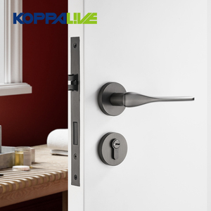 Koppalive nhiệm vụ nặng nề sang trọng đồng thau vàng & Antique Bronze Lỗ mộng khóa cửa Bộ phòng ngủ nhà vệ sinh đòn bẩy tay nắm cửa trên hoa hồng - Product Image 2