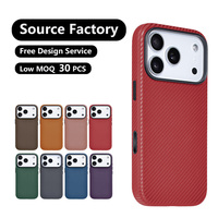 Nuevo Estuche de Cuero Real con Botón para Cámara con IA para iPhone 11 12 13 14 15 16 17 Pro Max