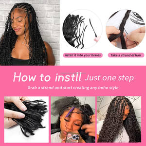 ANNA 8-18 Pouces 100g Paquets <span class=keywords><strong>de</strong></span> Cheveux Pré-Collés Vague Profonde Pré-Divisés Cheveux Humains en Vrac Tressage au Crochet Bohème pour Tresses Bohèmes et Locs - Product Image 5
