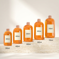Botella de PET de 300ml-700ml para Cosméticos, con Tapa Dorada Abatible, Impresión UV, Envase de Lujo para Suero, Champú y Cuidado de la Piel
