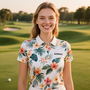 Custom Spf 50 High Quality Women'<strong>s</strong> Mock Neck Golf <strong>Shirt</strong> Polo Work <strong>Shirt</strong> For Women - Product Image 2