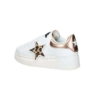 Sneakers da Donna Shop Art Bianche con Stampa Leopardata e Stelle, Stile Platform - Product Image 3