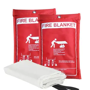निर्माता की आग कंबल घरेलू उच्च तापमान प्रतिरोधी ग्लास फाइबर फायरप्रूफ कपड़े बहु आकार आउटडोर आग कंबल