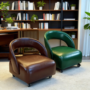 <span class=keywords><strong>Fauteuil</strong></span> de <span class=keywords><strong>salon</strong></span> moderne en cuir avec <span class=keywords><strong>roulettes</strong></span> courbes, style luxe léger, mobile, flexible et pratique pour les loisirs - Product Image 1
