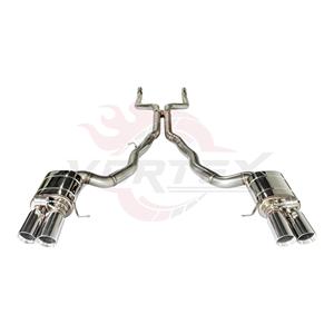 Tuyau d'échappement Vortex en acier inoxydable austénitique SS304 pour BMW F06 F12 F13 640i 650i avec tube intermédiaire égaliseur et embouts quadruples polis Mod U - Product Image 2