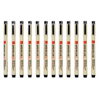 Marqueur artistique noir personnalisé, 12 types, pointe de 0,01 à 1 mm, non effaçable, fabriqué en Chine, emballage personnalisé avec logo pour le dessin et l'esquisse