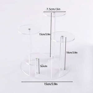Dễ dàng lắp ráp Acrylic Máy tính để bàn hiển thị đứng với cơ sở, nước hoa tổ chức chủ, Acrylic hiển thị risers kệ cho số liệu - Product Image 6