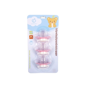 Set di 3 Ciucci in Silicone Liquido <span class=keywords><strong>Rosa</strong></span> per Neonati, Ciuccio per Dormire e Giocare - Product Image 4
