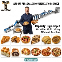Ligne de production de pain automatique, équipement de boulangerie industrielle, machine à pâtisserie pour croissants, pain grillé, brioches, 4 lignes de finition