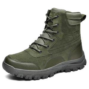 SFB93 Chaussures de randonnée imperméables pour hommes, couleur désert, mi-mollet, avec semelle en caoutchouc antidérapante, bottes confortables pour sentiers accidentés - Product Image 5