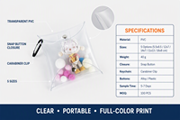 Prix usine Transparent Mini PVC porte-monnaie avec bouton-pression porte-clés petit portefeuille et carré porte-carte pochette sac