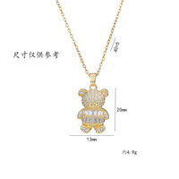 Nouveau design plaqué or Figaro Cuba chaîne douce clavicule accessoire mignon ours mode pendentif collier pour les filles