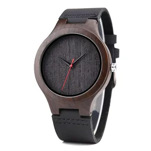 Watches Personalized Analog Quartz Ebony Wood with Leather Strap Dropshipping MY MAN 2020 B10 MIYOTA Round Water Resistant 12mm