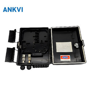FQX.037 8 Core Fiber Optic Distribution Box Snap on Black Lid with <b>Waterproof</b> <b>Cable</b> Glands ABS IP65 Outdoor Wall Mount for FTTH - Product Image 1