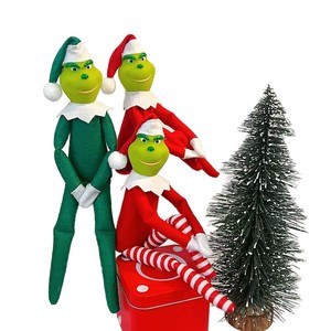 Cổ phiếu nhà máy màu xanh lá cây grinch sọ râu ELF cậu bé Mặt dây chuyền hình chân dài cây giáng sinh trang trí Vinyl đồ chơi sang trọng cho phòng khách - Product Image 4