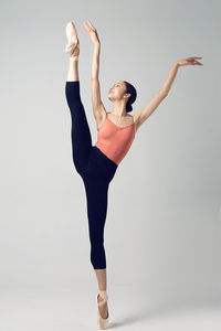 Pantaloni da Danza <span class=keywords><strong>Neri</strong></span> Aderenti in <span class=keywords><strong>Cotone</strong></span>, Spandex e Nylon per Donne, Leggings per Pratica di Balletto - Product Image 2