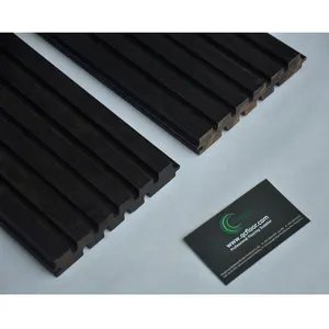 Placa de parede de bambu sólido preto, grelhamento escuro, painel de parede e teto