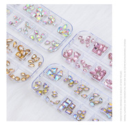 12 grilles Nail Art strass artisanat cristaux verre décorations ensemble Ab strass visage vêtements chaussures décor bricolage acrylique