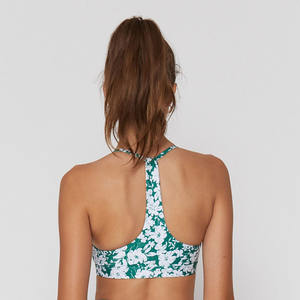 Personnalisé 2022 été Sexy dos nu femmes licou formation soutien-gorge Allover fleurs imprimer sport soutien-gorge - Product Image 4