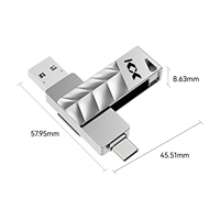 Memoria USB de doble puerto giratoria con logotipo personalizado USB3.2 e interfaz tipo C 32GB 64GB 128GB 256GB Pendrive de alta velocidad regalo