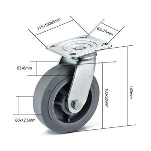 Edelstahl-Lenk rollen Graues PP-Schwenk rad mit Bremse Großhandel Industrielle Trolly-Lenkräder - Product Image 5