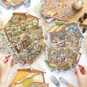 Lot <span class=keywords><strong>de</strong></span> 4 autocollants My Cabin 36.0 Small Corner 6.0+7.0, série <span class=keywords><strong>de</strong></span> produits pour scènes miniatures DIY - Product Image 1