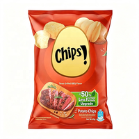 Sachets personnalisés en plastique à soufflet arrière, en aluminium et Mylar, pour l'emballage de chips, croustilles de maïs et snacks soufflés