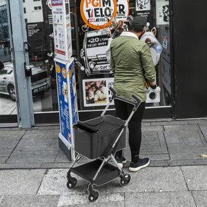 605 फैक्ट्री ओम लक्जरी डिचेबल एविएशन एल्यूमीनियम फोल्डिंग शॉपिंग कार्ट और आउटडोर और ट्रैवल पालतू कैरियर - Product Image 6