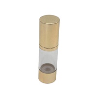 Flacons de crème cosmétique de luxe personnalisés sans air avec pompe en aluminium doré pour sérum et lotion de soin de la peau 15 ml