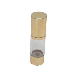 Flacons de crème cosmétique de luxe personnalisés sans air avec <span class=keywords><strong>pompe</strong></span> en aluminium doré pour sérum et lotion de soin de la peau 15 ml - Product Image 2